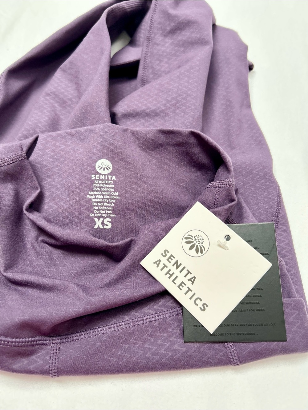 SENITA ATHLETICS HIGH WAIST LEGGINGS, SIZE XS, PURPLE, NWT